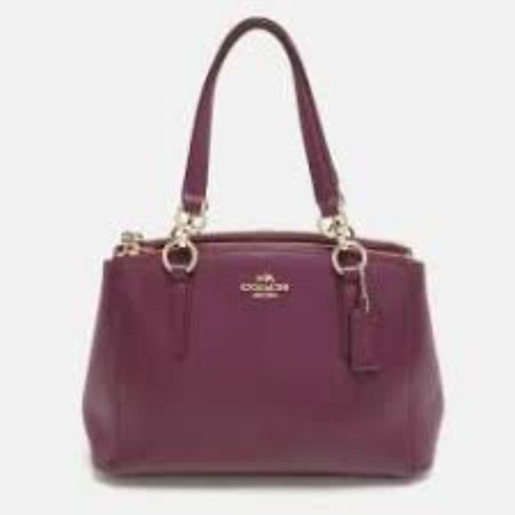Coach Purple Leather Christie Carryall Tote with COA - Picture 1 of 13
